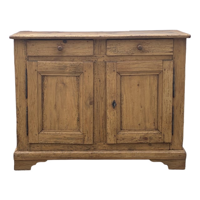 Pine Two Door Two Drawer Dresser Base For Sale