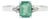 Contemporary Emerald and Diamond Statement Ring in Solid Sterling Silver- Size 7 For Sale