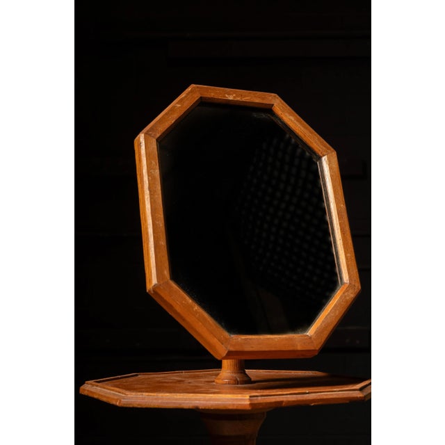 Victorian Early 20th Century Wooden Shaving Mirror For Sale - Image 3 of 6