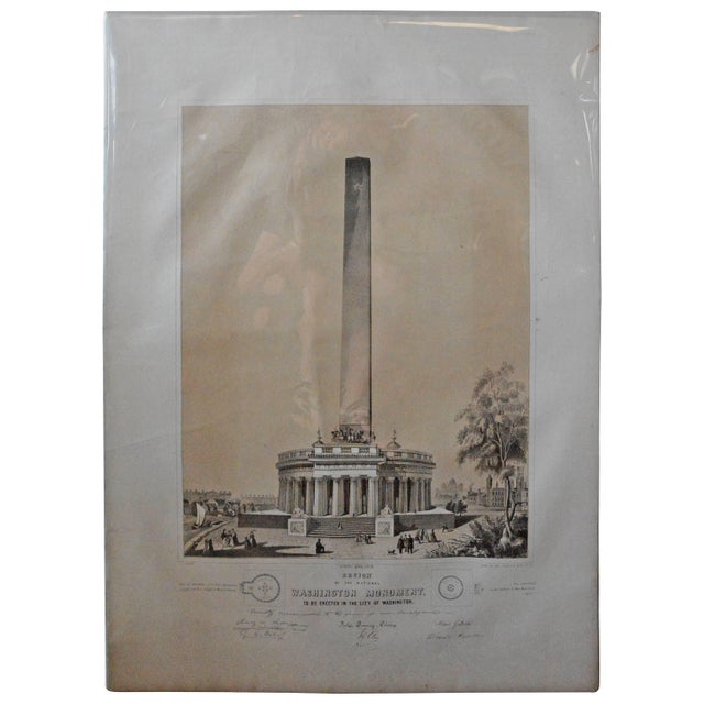 Mid-19th Century Washington Monument Broadside Lithograph For Sale - Image 10 of 10