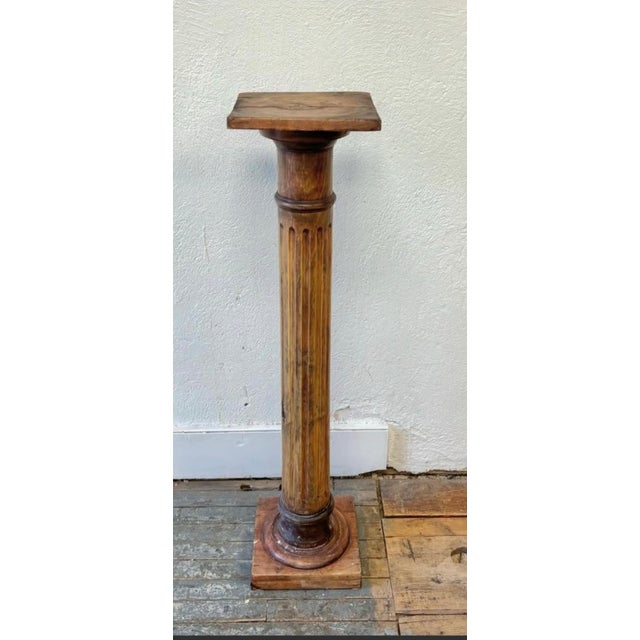 Early 20th Century French Pine Display Pedestal C 1920 For Sale - Image 5 of 5
