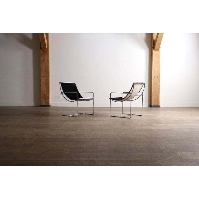 Black Filo Lounge Chairs Model 203 by Odile Mir for Prisunic, France 1971, Set of 2 For Sale - Image 8 of 18