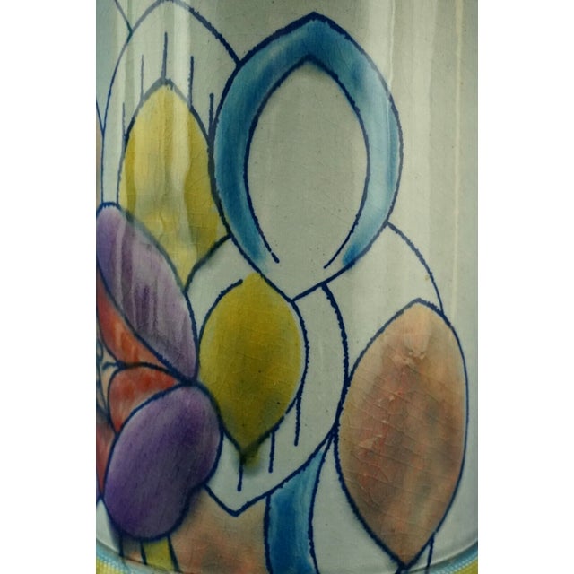 Large Futurist Ceramic Vase with Airbrushed Still Life Decoration by Dante Baldelli, Italy, 1920s For Sale - Image 17 of 18