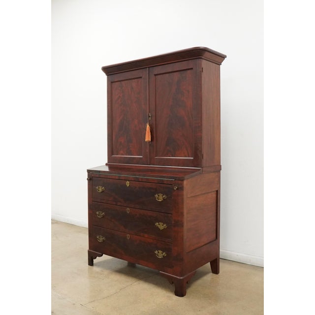 Vintage Butlers Secretary Desk on Chest For Sale - Image 4 of 17