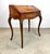 Antique French Louis XV Style Ormolu Mounted Marquetry Inlaid Slant Front Ladies Desk For Sale - Image 4 of 12