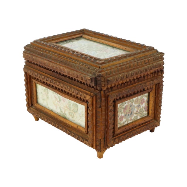 Wooden Tramp Art Box For Sale - Image 11 of 11