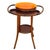 Late Victorian Thonet bent oak wash and shaving stand with original orange bowl. The top loop functions as towel holders...