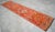 1960s Antique Style Orange Runner Rug, Hand Knotted Turkish Carpet, 3x12 Vintage Area Rug, Rare Alien Motif Decor, Organic Modern Rug For Sale - Image 5 of 16