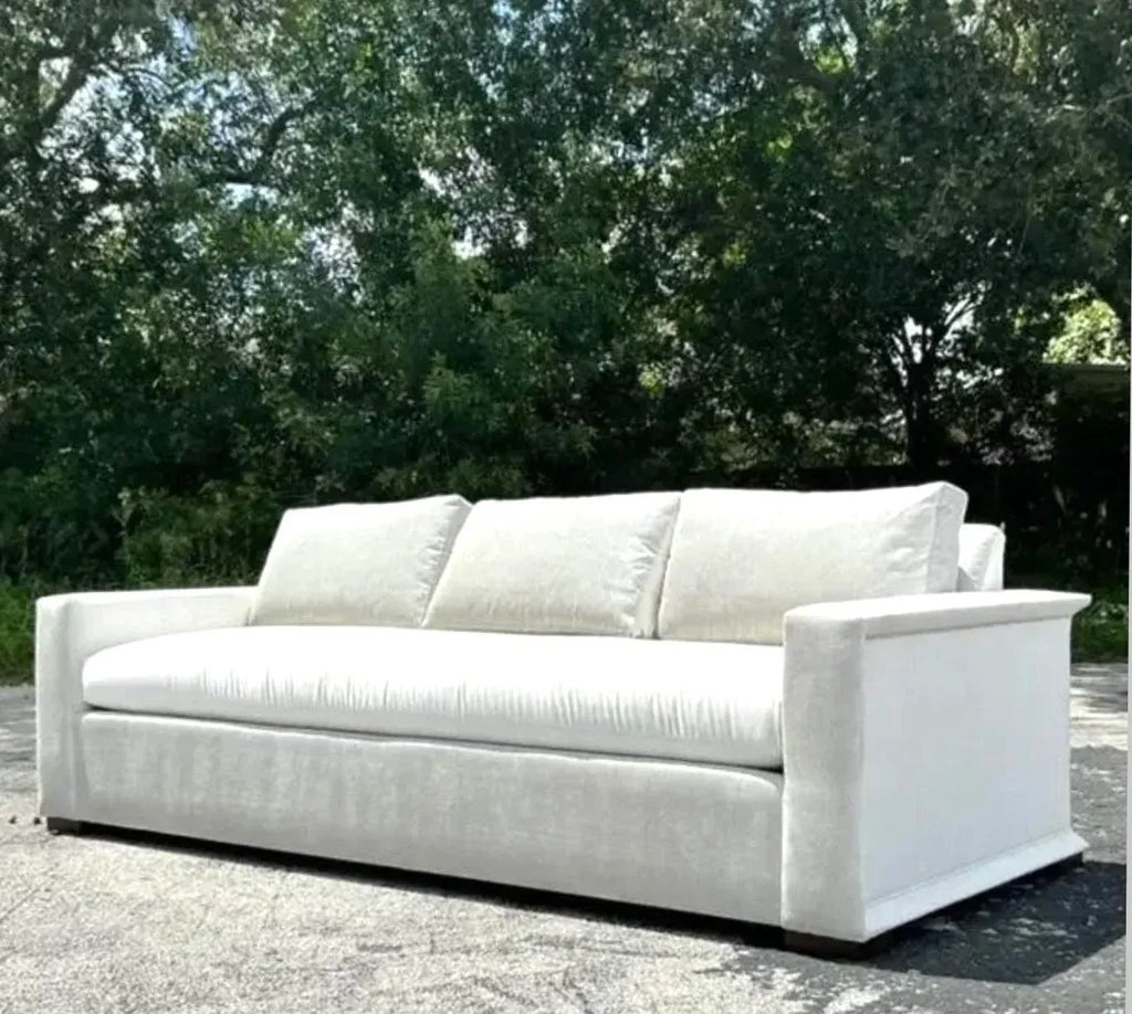 Vintage Contemporary Hickory Chair Flat Arm Sofa | Chairish