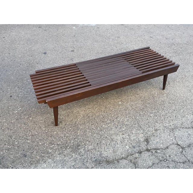 1960s Expanding Slat Bench Coffee Table For Sale In San Diego - Image 6 of 7
