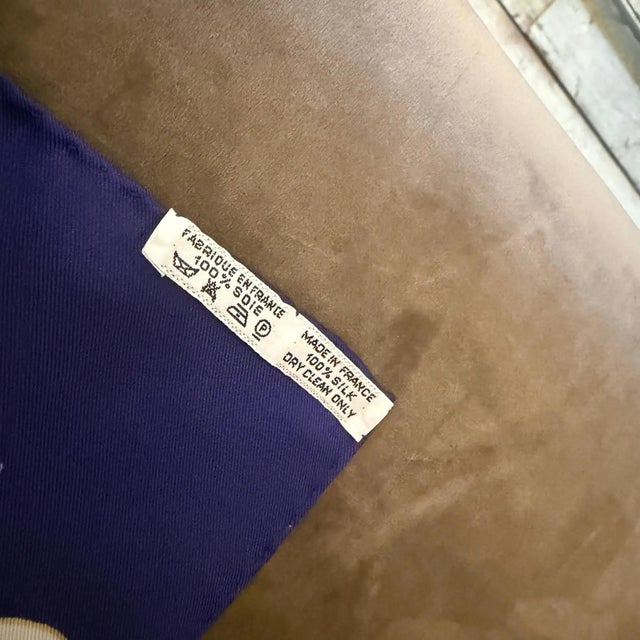 2000 - 2009 21st Century Full Set 41x41 Cm Navy Silk Scarf by Hermès For Sale - Image 5 of 15