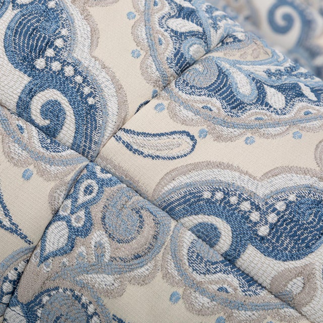 Togo Fireside Chair and Ottoman in Azure Paisley Jacquard Vintage Ligne Roset For Sale - Image 13 of 15