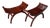 Vintage Wood Slatted Mission-Style Curved Asian Benches With Rosewood Finish, a Pair For Sale