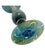 Green, Yellow, & Blue Hand-Blown Marbled Glass Vase - Signed by Artist (1999) For Sale - Image 10 of 10