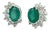 Natural Emerald Diamond Stud Earrings 14k White Gold 2.77 TCW Certified For Sale