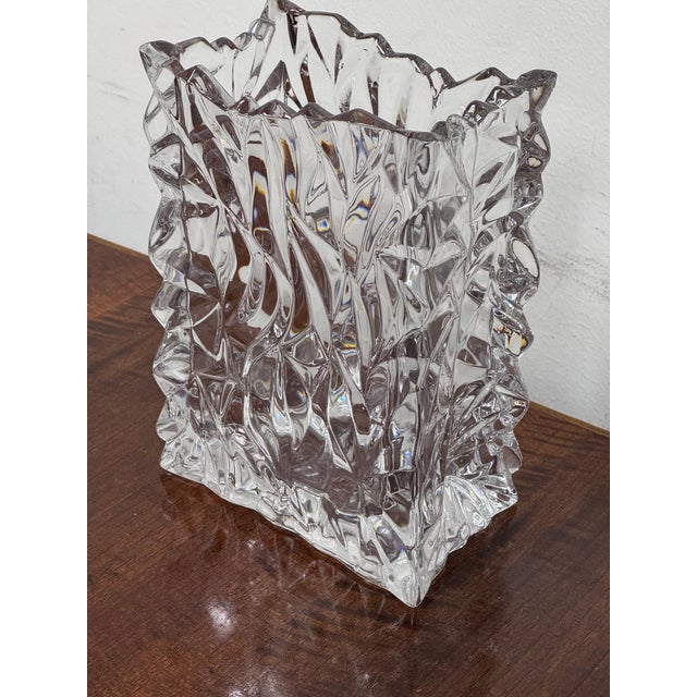 Tapio Wirkkala for Rosenthal Vintage Rosenthal Crystal Crushed Paper Bag Glass Vase For Sale - Image 11 of 12