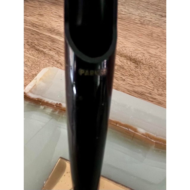 1950s Parker Pen Pedrara Onyx Desk Pen Set For Sale - Image 9 of 9