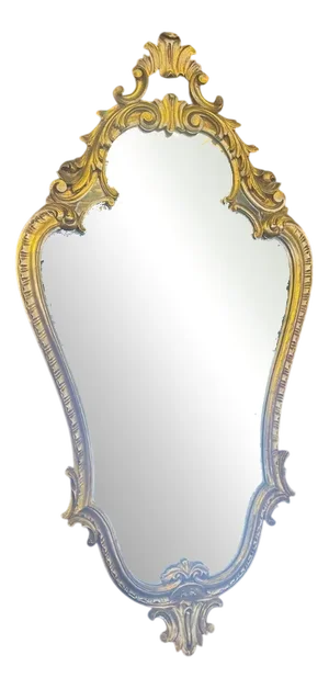 Italian Hand-Carved Gilded Wood Frame Mirror, 1960s