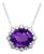 Natural Amethyst Diamond Pendant with Chain 14k W Gold 15.51 TCW Certified For Sale