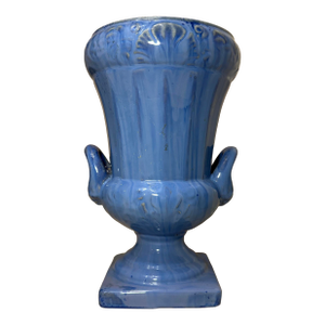 Large Antique Early 20th Century Blue Drip Glaze Fulper Urn Planter Vase