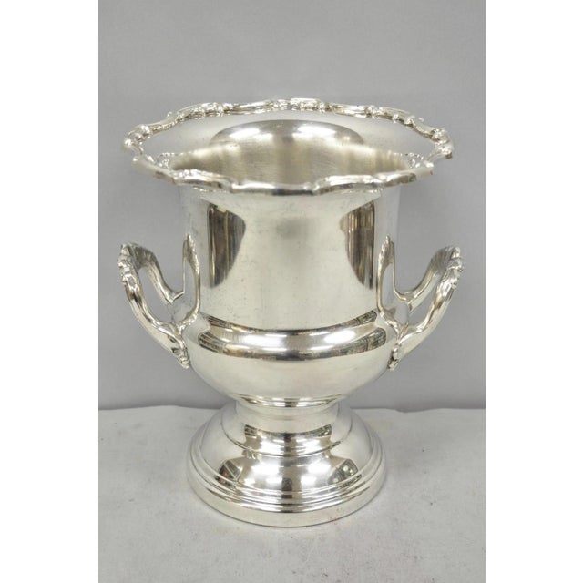 Vintage Leonard Silver Plated Trophy Cup Urn Champagne Chiller Bar Ice Bucket For Sale - Image 16 of 16