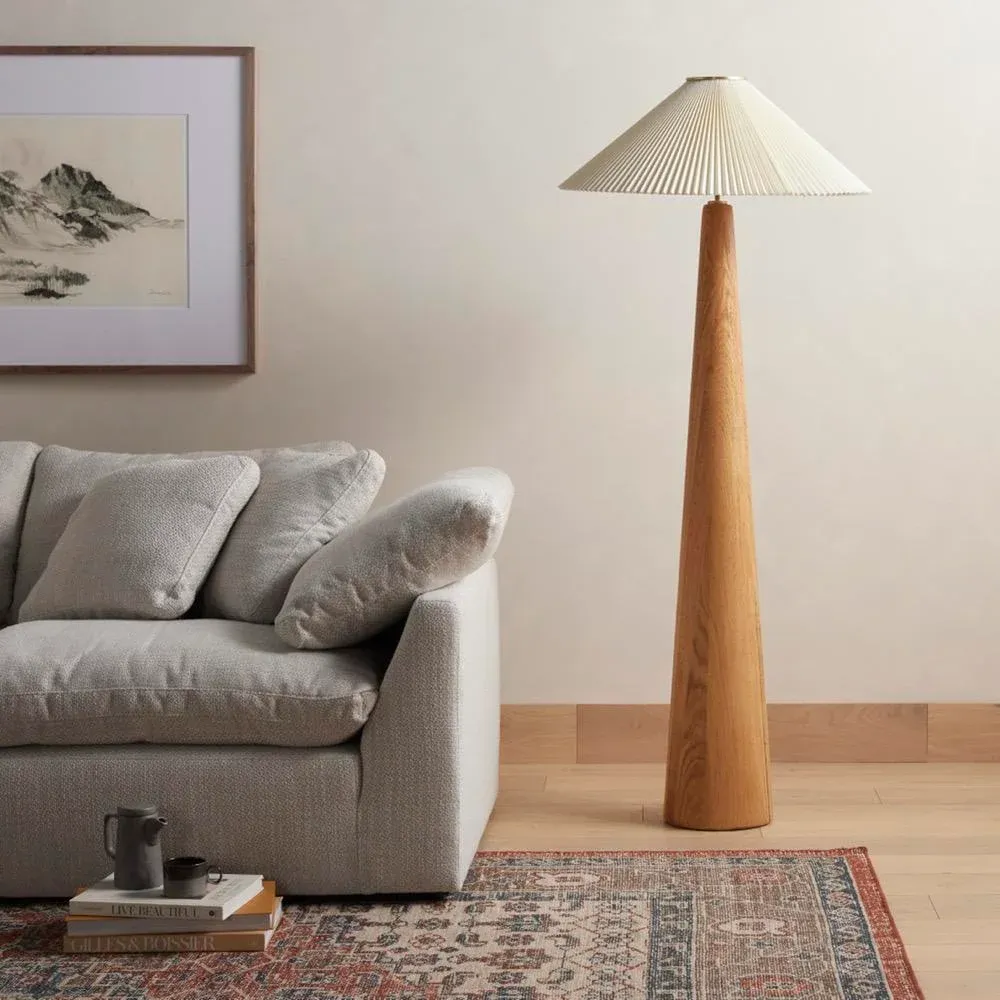 Four Hands Nora Floor Lamp, Light Oak | Chairish