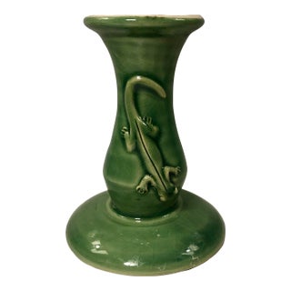 Vintage Green Salamander Bud Vase For Sale