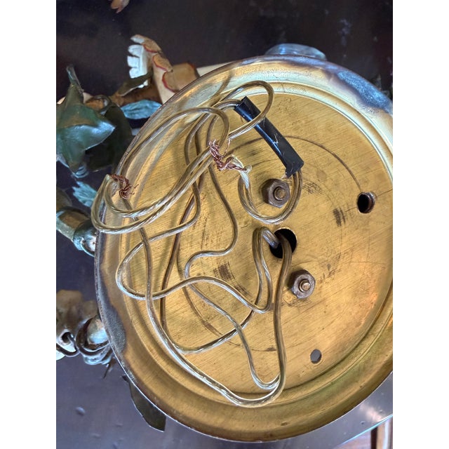 Antique French Floral Tole Wall Sconces - a Pair For Sale - Image 4 of 17