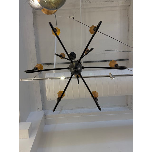 Late 20th Century Nine Arm Elongated Chandelier For Sale - Image 5 of 12