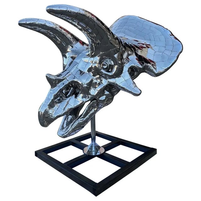 Triceratops Sculpture in Stainless Steel For Sale - Image 12 of 12