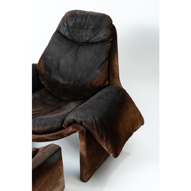 Saporiti Italia P60 Armchair and Ottoman Set by Vittorio Introini for Saporiti Italia, 1970s, Set of 2 For Sale - Image 4 of 6