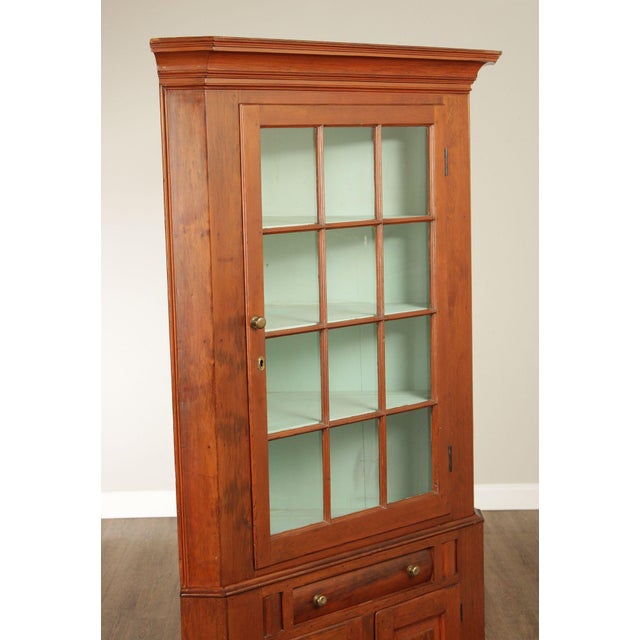 Brown Antique Softwood Corner Cupboard For Sale - Image 8 of 18