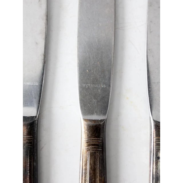 Metal Vintage Stainless Steel Flatware - Set of 7 For Sale - Image 7 of 9