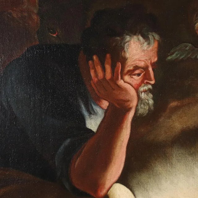 Italian Artist, Adoration of the Baby Jesus, 17th Century, Oil on Canvas, Framed For Sale - Image 5 of 13