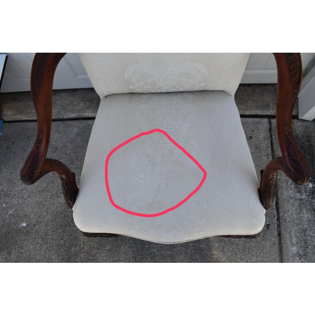 Wood Vtg. Pair of Carved Mahogany Federal Style Arm Chairs With Claw Feet For Sale - Image 7 of 18