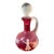 Antique Hand-Blown Mary Gregory Cranberry Glass Cruet & Stopper For Sale