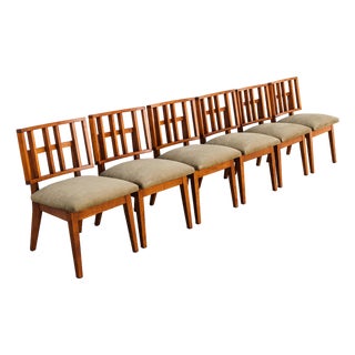 1950s Morris Furniture Mfg. Co. Paul Laszlo Style Mid Century Modern Dining Chairs - Set of 6 For Sale