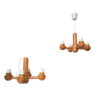 Pine Pendant Lights from Ikea, 1980s, Set of 2 For Sale