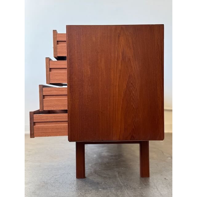 Mid-Century Modern 1970's Danish Modern Teak Credenza For Sale - Image 3 of 17