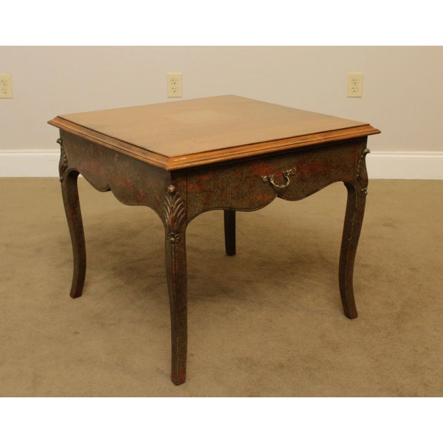 William Switzer Hand Crafted Pine, Paint Decorated One Drawer Side Table For Sale In Philadelphia - Image 6 of 13