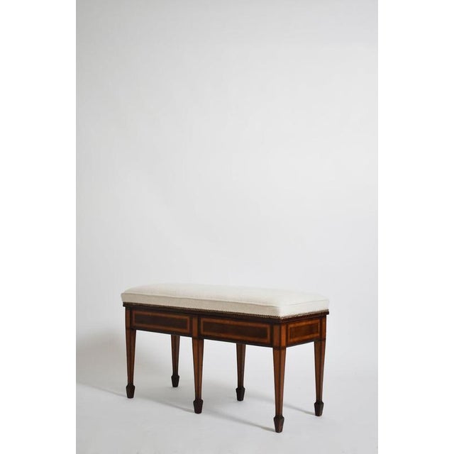 Six Legs Marquetry Bench, 19th Century For Sale - Image 6 of 6