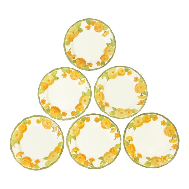 1960s Metlox Poppytrail Vernon Zinnia Plates, Set of 6 For Sale