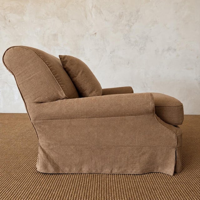 Traditional Belgian Chair Slip Covered For Sale - Image 3 of 10
