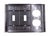 Vintage brown Bakelite ribbed wall switch plate with a duplex outlet and two gangs. Made by Arrow H&H. The original...
