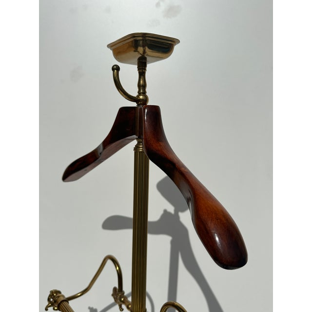 1980s Brass & Wood Gentleman’s Valet For Sale - Image 10 of 11