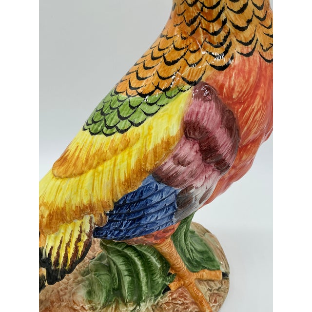 Abigails Italy Hand-Painted Porcelain Pheasant Figurine – Large Colorful Bird For Sale - Image 10 of 13