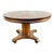 19th Century Regency Style Tiger Oak Round Dining Table With 4 Leaves. For Sale