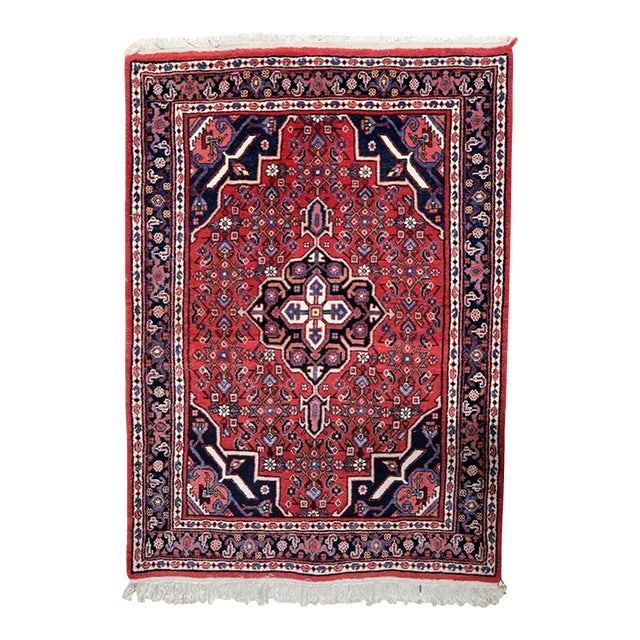 1940s, Vintage Persian Hamadan Rug 4' X 5' For Sale
