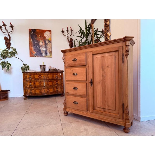 Original Gründerzeit 4-Drawer Bread Cabinet - Chest of Drawers Dimensions: Height x Width x Depth 111 x 115 x 38 cm. For...