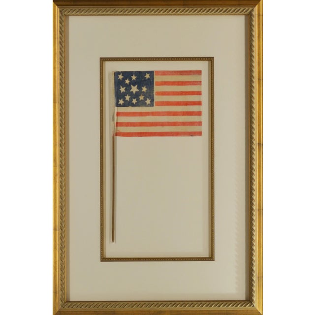 Rare 12 Star Antique American Flag Civil War Flag 1860 For Sale - Image 4 of 4